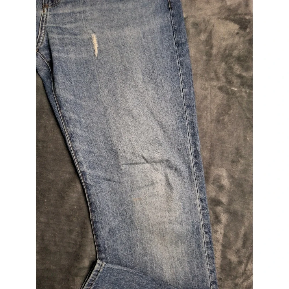 J.Crew Mens Distressed Light Wash‎ Straight Leg Denim Jeans Blue